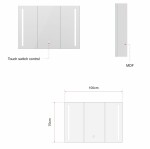 Erga Hana, zrcadlová galerka s LED osvětlením 100x70cm s integrovanou zásuvkou, bílá, ERG-V05-HANA-1070-WH