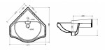 KERASAN - RETRO keramické umyvadlo rohové, 57,5x58cm, bílá 103201