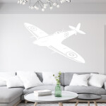 Samolepka Stíhačka Supermarine Spitfire Barva: béžová, Velikost: 100 x 65 cm