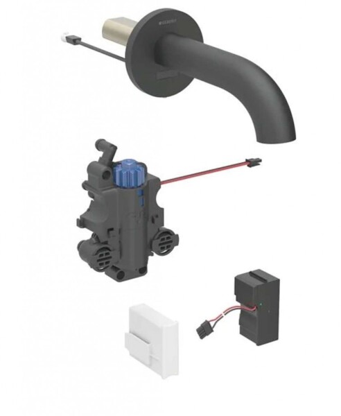 GEBERIT - Piave Termostatická elektronická umyvadlová baterie pod omítku, síťové napájení, easy to clean, matná černá 116.287.14.1