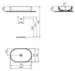 IDEAL STANDARD - i.Life O Umyvadlo na desku 60x38 cm, bez přepadu, bílá T573101