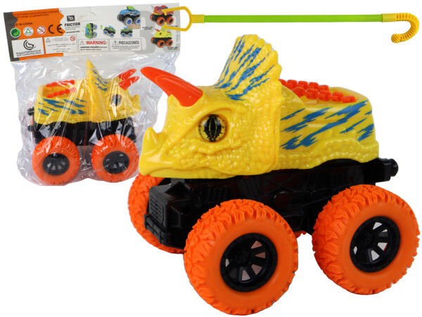 Mamido Autíčko Triceratops s třecím pohonem žluté