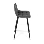 Barová židle, šedá, sametová látka, AUB-X7015 GREY2