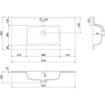MEXEN/S - Orio koupelnová skříňka 90 cm s umyvadlem Otis, 1 šuplík, šedá mat/bílá mat 91A10-09047-1-BF62-W18M01