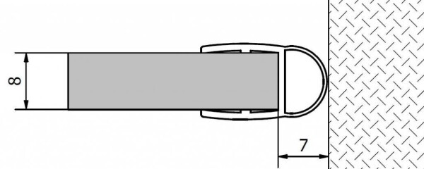 Polysan VITRA LINE těsnění mezi sklo a stěnu, 2000mm, na sklo 8mm 307A-08