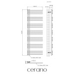 CERANO - Koupelnový elektrický radiátorový set Burke - L/P - WIFI - 600W - černá matná - 1500x500 mm CER-237701