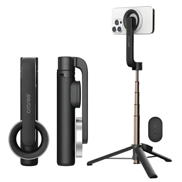 Araree Magfie Pod černá / Selfie tyč / MagSafe Tripod / Bluetooth spoušť / Rozteč 28–69 cm (AR60-01727A)