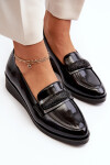 Dámské lakované boty Loafers Black Polike