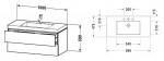 DURAVIT - L-Cube Skříňka s umyvadlem 50x100x48 cm, 2 zásuvky, bílá mat LC6928O1818