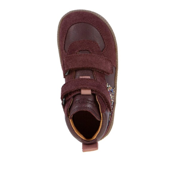 Dívčí celoroční kožené kotníkové barefoot boty LOOP HIGH-TOPS DARK BORDEAUX Froddo G2110157-4 - 22