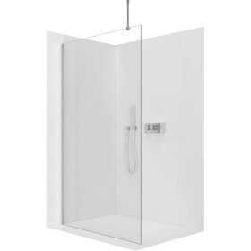 CERANO Sprchová zástěna Walk-in Onyx Top Round L/P - 8 mm - kulatá vzpěra - chrom, transparentní sklo - 130x200 cm