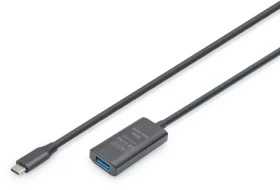 Digitus USB-C - USB-A černá / Prodlužovací kabel / Aktivní / USB 3.2 Gen1 5 Gbps / 5 m (DA-73110)
