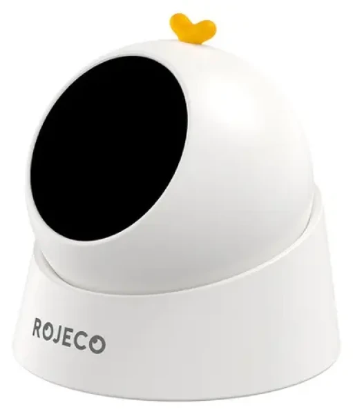 ROJECO Interaktivní laserová hračka pro kočky bílá / 360° otáčení / 3 rychlosti / laser třída II / USB-C nabíjení (RWJDZ-02)