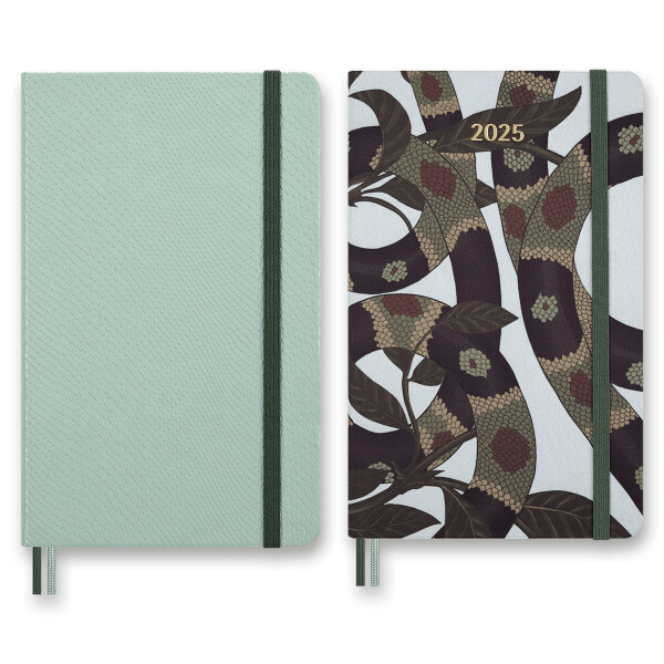 Sada Moleskine Snake Leaves 2025 - L, zápisník a diář