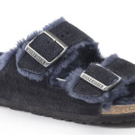 Birkenstock Arizona VL Shearling Midnight zateplené žabky semišová kůže široké regular (1020592) 41