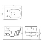 SAPHO - BELLO závěsná WC mísa, Rimless, 35,5x53cm, bílá 100214