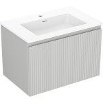 MEXEN/S - Rivel koupelnová skříňka 70 cm s umyvadlem Otis, 1 šuplík, reliéf , šedá mat/bílá mat 91A20-07047-1-BF62-W18M01