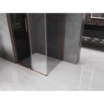 MEXEN/S - Velar L sprchový kout, posuvné dveře 90 x 70, grafit, růžové zlato 871-090-070-43-60