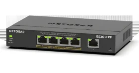 NETGEAR GS305EPP-100PES / Switch / Managed / 5× Gigabit LAN / 4× PoE+ (802.3at) / Fanless (GS305EPP-100PES)