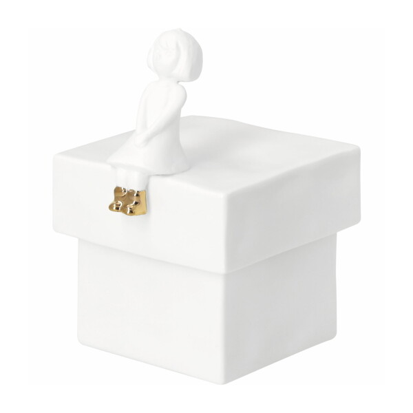 Räder Porcelánová úložná dóza Girl, bílá barva, porcelán