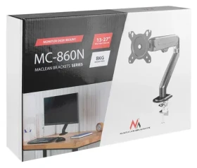 Maclean MC-860N černá / Stolní držák monitoru / 13-27" / VESA 75x75-100x100 / nosnost 8 kg / plynová pružina (MC-860N)