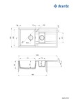 DEANTE Eridan černá Granitový dřez, 1.5 bowl odkapávačem ZQE_N513