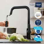 GROHE - QuickFix Start Dřezová baterie s výsuvnou sprškou, matná černá 306312430