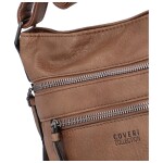 Moderní dámská koženková crossbody Anup, světle hnědá