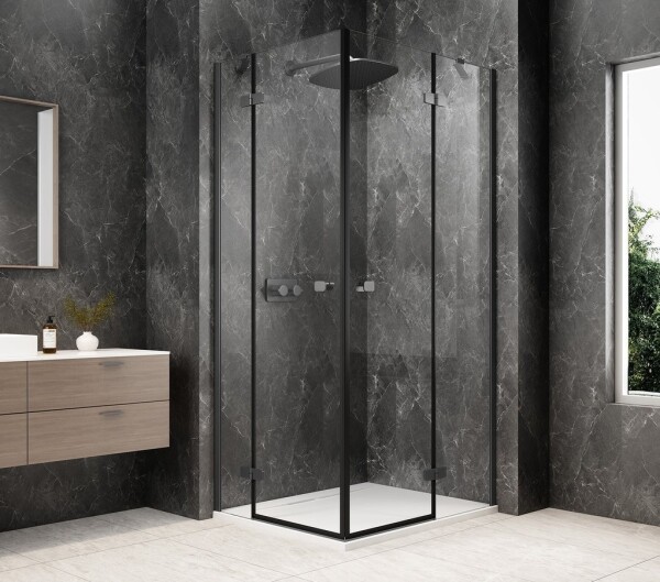 POLYSAN - GLOBE GUN METAL obdélníkový sprchový kout 1000x800, rohový vstup, čiré sklo GB5080GM