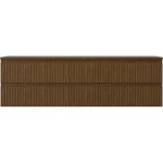 MEXEN/S - Rivel koupelnová skříňka pod umyvadlo 160 cm s deskou, 2 zásuvky, reliéf , ořech 91A20-16047-2-BFFC86