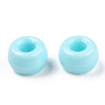 Akrylové korálky - pony beads - světle modré - 6 x 9 mm - 10 ks