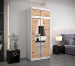 Šatní skříň Abi Bo s nástavcem Barva korpusu: Dub artisan, Rozměry: 250 cm, Dveře: Dub artisan