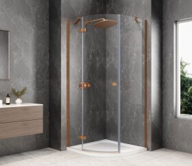 POLYSAN - GLOBE COPPER MATT čtvrtkruhový sprchový kout 800x800, čiré sklo, levé GB2680LPG