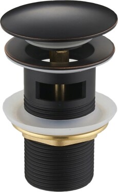 MEXEN - Zátka klik-klak s přepadem kulatá, stará černá 79920-79