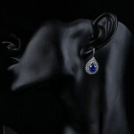 Náušnice Swarovski Elements Donati, Tmavě modrá