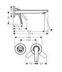 AXOR - Citterio C Umyvadlová baterie pod omítku, s výpustí, 2-otvorová instalace, EcoSmart, kartáčovaný černý chrom 49110340