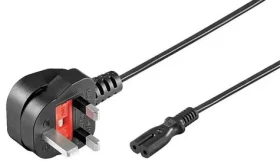 MicroConnect Power Cord UK Typ G - C7 1.8m černá / Anglická koncovka (PE090718)