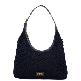 Stylová dámská háčkovaná kabelka Coveri Luna, modrá