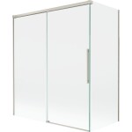 MEXEN/S - Rox vanová zástěna 2-křídlová posuvná 140 + 70 x 150, transparent, nikl kartáčovaný 8C9-140-070-97-00
