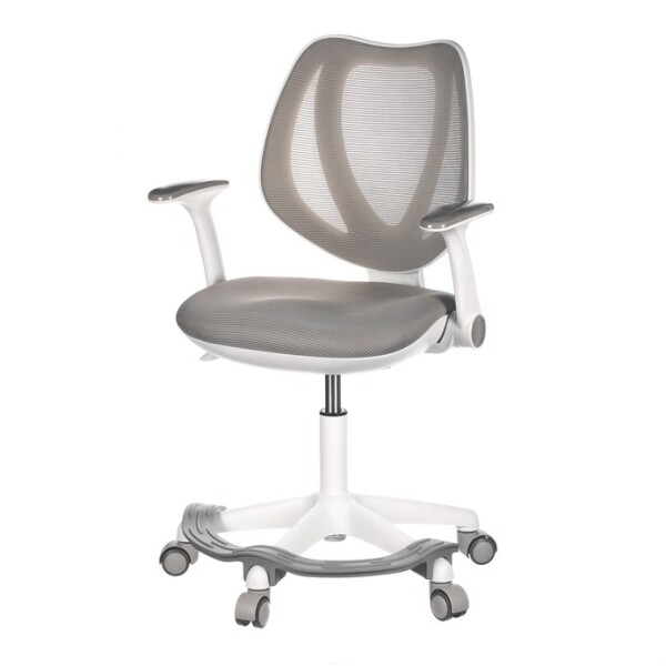 Dětská židle, výškově nastavitelná, šedá síťovina, KA-C806 GREY