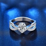 Royal Fashion stříbrný prsten HA-XJZ005-SILVER-MOISSANITE-ZIRCON Velikost: 7 (EU: 54-56)
