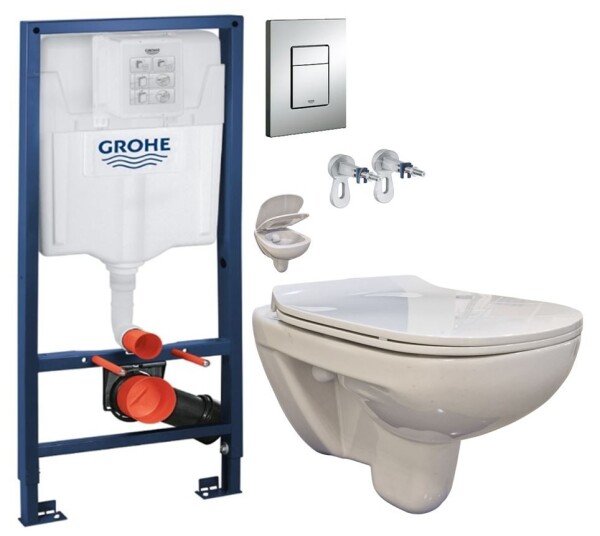 Rapid SL pro závěsné WC 38528SET s chromovou deskou + WC bez oplachového kruhu Edge + SEDÁTKO 38772001 EG1