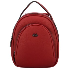 Stylový dámský koženkový kabelko-batůžek Fanett, červený