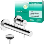 HANSGROHE - Zesis S Umyvadlová baterie pod omítku, s výpustí, 2-otvorová instalace, EcoSmart+, chrom 74750000