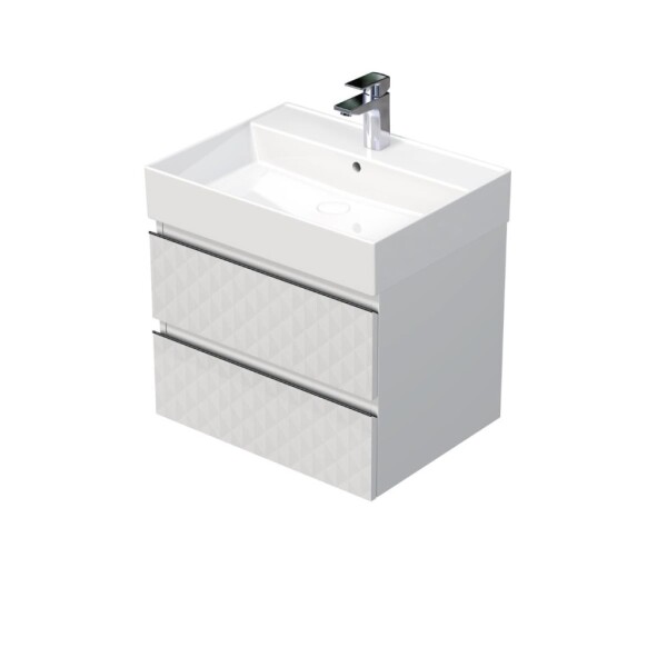 Koupelnová skříňka s umyvadlem SAT Cube Way 60x47,5x46 cm bílá mat CUBE3D46602ZBSAT CUBE3D46602ZBSAT