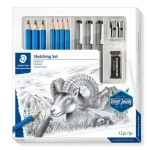 Staedtler Kreslicí sada / Grafitové tužky a linery / 7+3 ks / guma a ořezávátko (61 100)