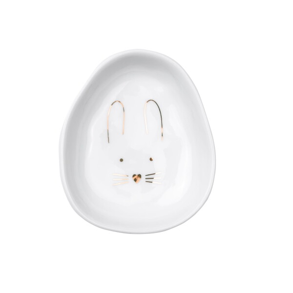 Räder Porcelánový mini talířek Rabbit Gold, bílá barva, porcelán,