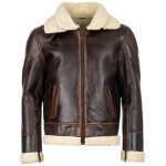 Pánská Kožená Bunda BomberFur D’vine Brixton Hnědá Velikost: XS