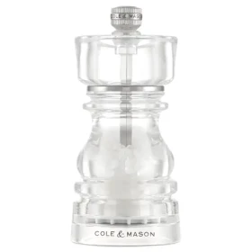 ColeMason London Mlýnek na sůl 13 cm / Transparentní akryl / Keramický mlecí mechanismus / Odpružené plnění (H233102)