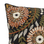 Bloomingville Bavlněný polštář s výplní Seveso 60 x 35 cm, černá barva, textil